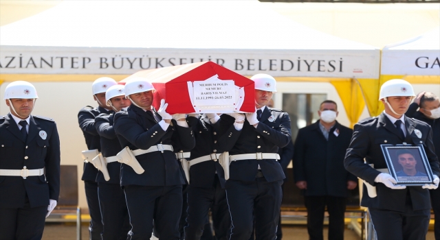 Trafik kazasında yaşamını yitiren polis için Gaziantep’te tören düzenlendi