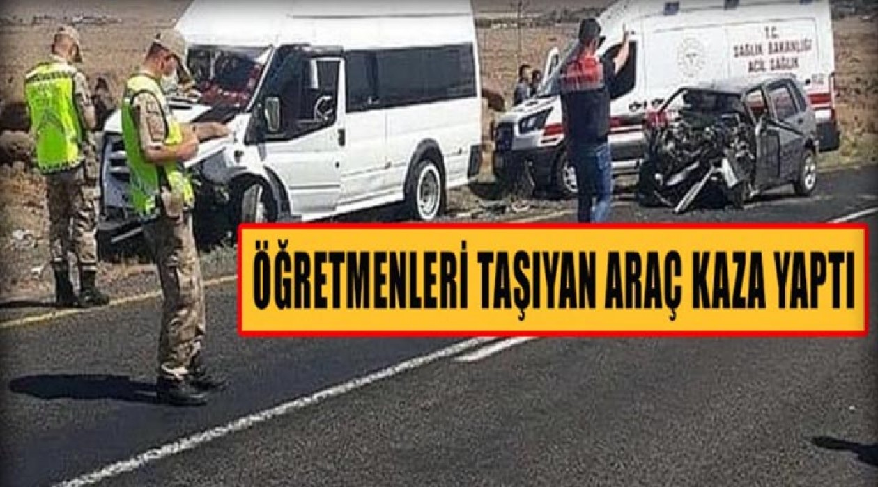 öğretmenleri taşıyan minibüs kaza yaptı : 8 yaralı