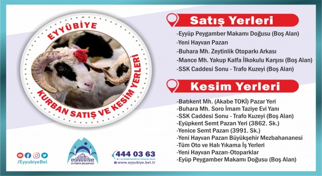 Eyyübiye’de Kurban Satış ve Kesim Yerleri Belirlendi