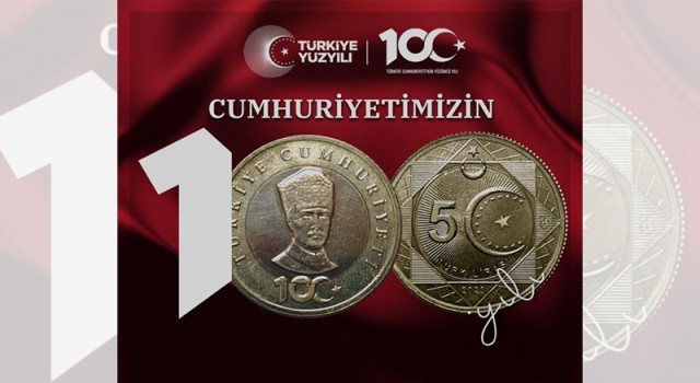 Cumhuriyet’in 100. yılı hatıra parası tedavüle girdi