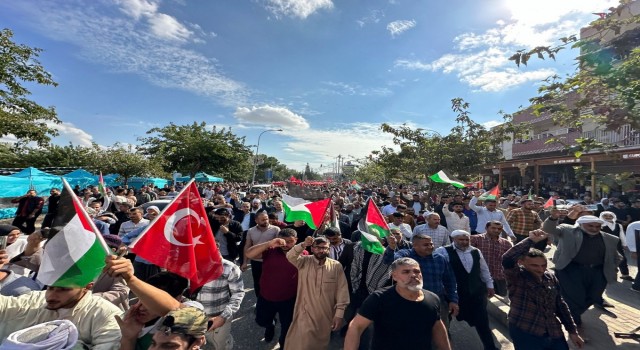 Urfa’da Gazze’ye destek İsrail’e lanet mesajı