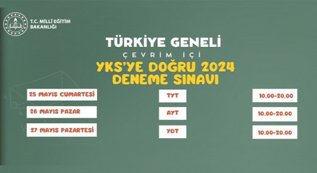 ”YKS’ye doğru 2024” Türkiye geneli çevrim içi deneme sınavı yapılacak