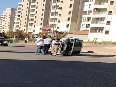 Maşuk’ta kaza: Araç takla attı