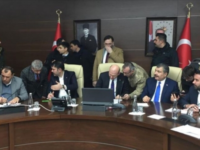 Bakanlar Soylu, Kurum ve Koca deprem bölgesi Elazığ'da