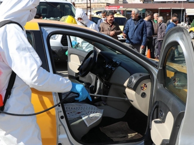 Taksiler de dezenfekte edildi