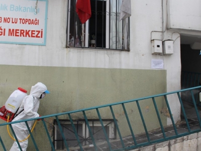 Eyyübiye'de sağlık ocakları dezenfekte edildi
