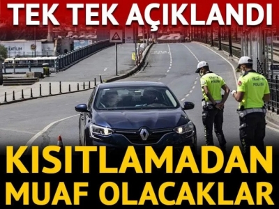 Sokağa çıkma kısıtlamasından kimler muaf olacak?