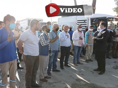 Canpolat bayramı işçilerle karşıladı