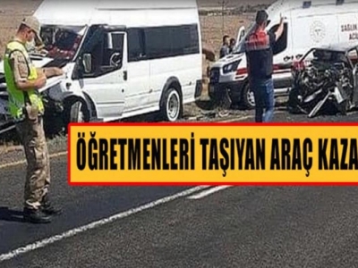 öğretmenleri taşıyan minibüs kaza yaptı : 8 yaralı