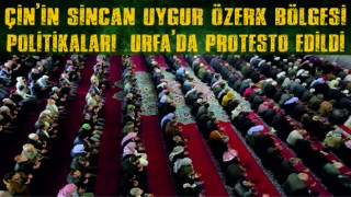 Çin'in Sincan Uygur Özerk Bölgesi politikaları Urfa'da protesto edildi