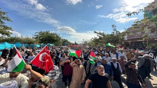 Urfa’da Gazze’ye destek İsrail’e lanet mesajı