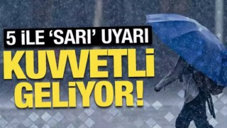 5 İl İçin ‘Sarı Kodlu’ Kuvvetli Yağış ve Kar Uyarısı